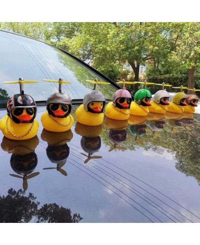 Rubber Duck Toy Car Ornaments Duck Car Dashboard Decorations with Propeller Helmet $15.13 - Gags & Practical Joke Toys