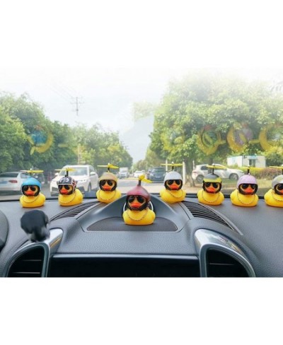 Rubber Duck Toy Car Ornaments Duck Car Dashboard Decorations with Propeller Helmet $15.13 - Gags & Practical Joke Toys