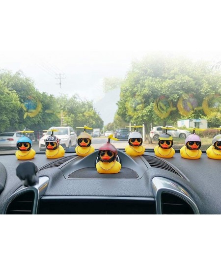 Rubber Duck Toy Car Ornaments Duck Car Dashboard Decorations with Propeller Helmet $15.13 - Gags & Practical Joke Toys