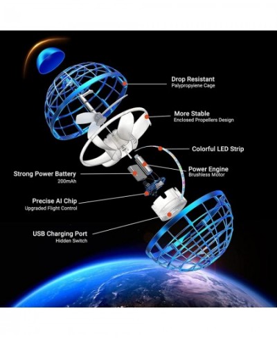 Cosmic Globe Flying Orb Ball: Galactic Fidget Spinner Ball Toy - 2022 Top Boomerang Hover Ball Pro Drone Sphere - Hand Contro...