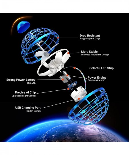 Cosmic Globe Flying Orb Ball: Galactic Fidget Spinner Ball Toy - 2022 Top Boomerang Hover Ball Pro Drone Sphere - Hand Contro...