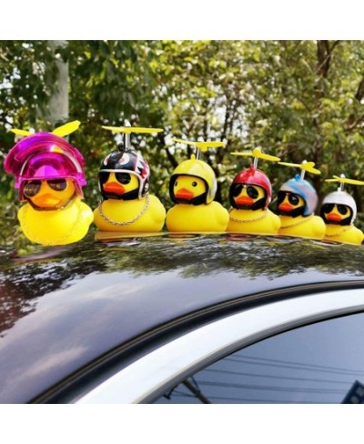 Rubber Duck Toy Car Ornaments Duck Car Dashboard Decorations with Propeller Helmet $15.13 - Gags & Practical Joke Toys