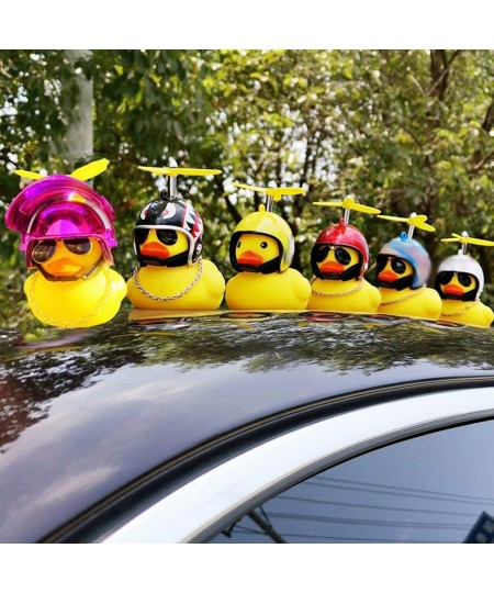 Rubber Duck Toy Car Ornaments Duck Car Dashboard Decorations with Propeller Helmet $15.13 - Gags & Practical Joke Toys