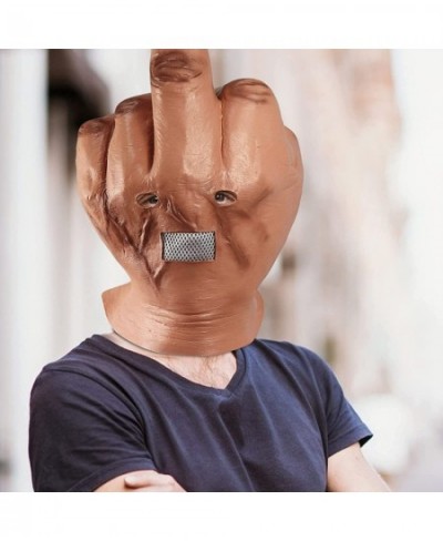 Middle Finger Costume Latex Head Mask Give the Finger Costume Mask Halloween Spoof Mask?Funny Novelty Halloween Costume Cospl...