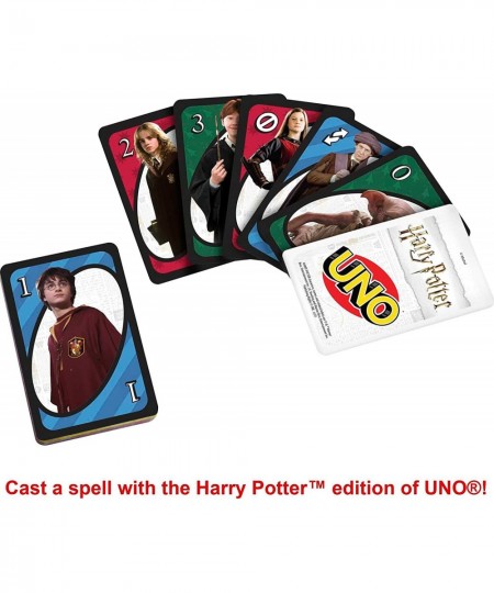 UNO Harry Potter Card Game Movie-Themed Collectors Deck Of 112 Cards With Hogwarts Character Images Gift For Fans Ages 7 Year...