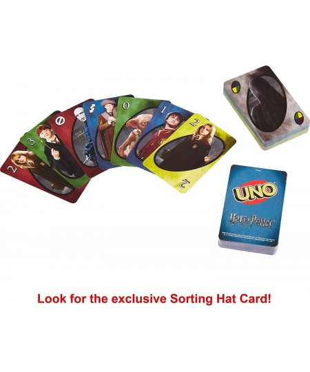 UNO Harry Potter Card Game Movie-Themed Collectors Deck Of 112 Cards With Hogwarts Character Images Gift For Fans Ages 7 Year...