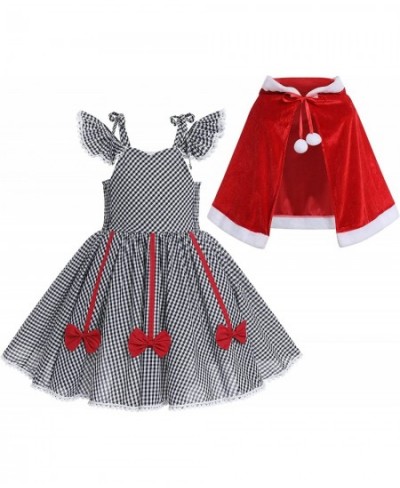 Christmas Family Matching Outfits for Women Baby Girl Plaid Dress with Cloak Cape Halloween Cosplay Santa Outfit $55.69 - Kid...