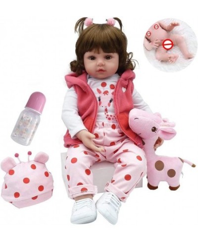 Toddler Baby Doll 45CM Lifelike Silicone Full Body Realistic Looking Newborn Baby Dolls Magnetic Pacifier for Girl's Gift $10...