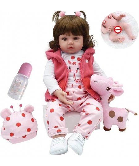 Toddler Baby Doll 45CM Lifelike Silicone Full Body Realistic Looking Newborn Baby Dolls Magnetic Pacifier for Girl's Gift $10...