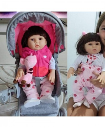 Toddler Baby Doll 45CM Lifelike Silicone Full Body Realistic Looking Newborn Baby Dolls Magnetic Pacifier for Girl's Gift $10...