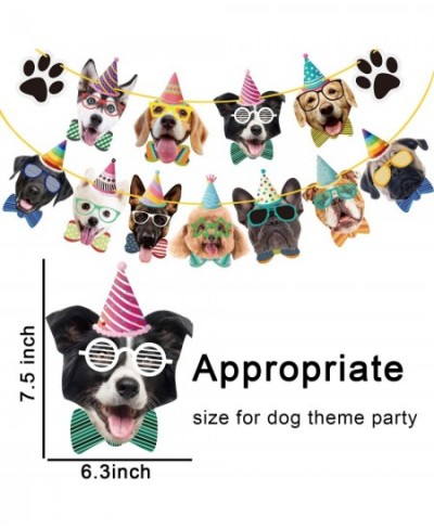 15 Pieces Dog Faces Claws Party Banner Set Dogs Birthday Party Supplies Dog Portrait Banner Dog Theme Party Bunting Decoratio...