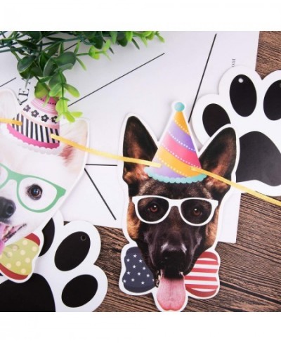 15 Pieces Dog Faces Claws Party Banner Set Dogs Birthday Party Supplies Dog Portrait Banner Dog Theme Party Bunting Decoratio...