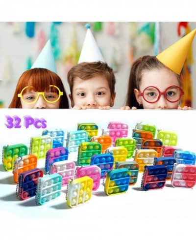 32Pcs Pop Party Favors for Kids Fidget Toy Pack Mini Keychain Bulk Sensory Toys Stress Relief Bubble Popper Classroom Prizes ...