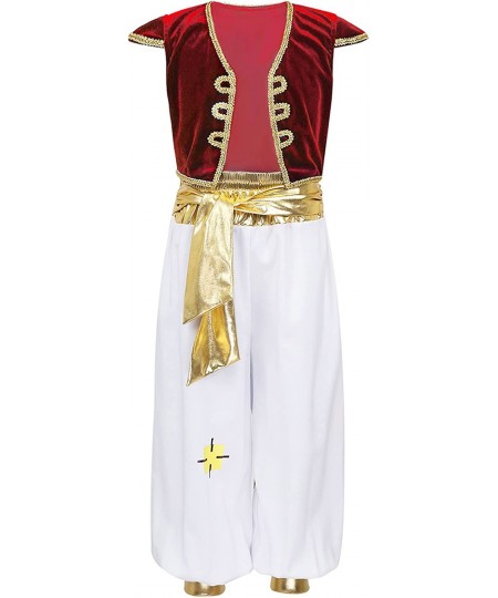 Kids Boys Arabian Prince Costume Velvet Cap Street Vest with Harem Pants for Halloween $20.37 - Kids' Costumes