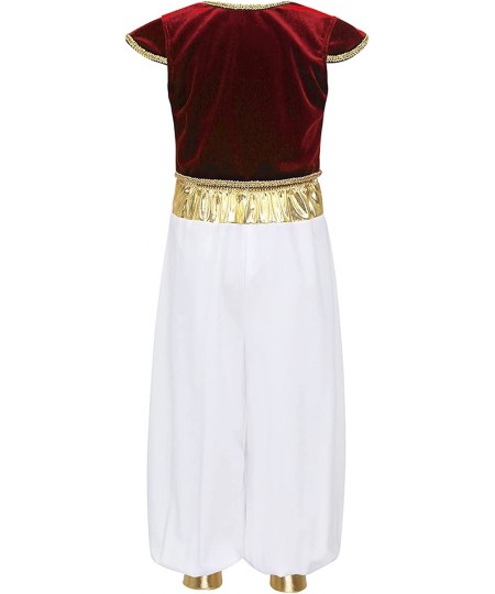 Kids Boys Arabian Prince Costume Velvet Cap Street Vest with Harem Pants for Halloween $20.37 - Kids' Costumes