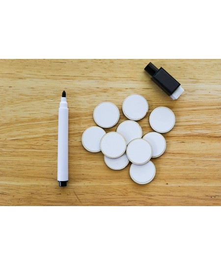 Dry Erase Wooden Cards Tokens 1 Inch Counters Reusable - Pack of 20 $28.44 - Game Accessories