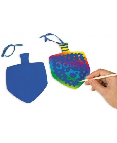 Dreidel Magic Color Scratch Hanging Craft Art Kit - Set of 24 with 12 Scratch Tools - Hanukkah Crafts for Kids $33.56 - Kids'...