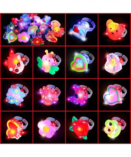 28 Pack Valentines Day Gifts Kids Party Favors Set Includes 28 Light Up Necklaces Rings Toys and Valentines Cards for Kids Va...