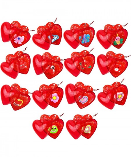 28 Pack Valentines Day Gifts Kids Party Favors Set Includes 28 Light Up Necklaces Rings Toys and Valentines Cards for Kids Va...