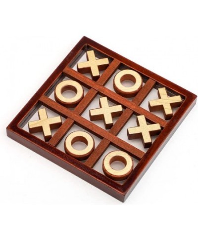 Tic Tac Toe Board Game Small Wooden Tic Tac Toe Family Game Table Toy Handmade Solid Two-Player Parent-Child Interactive Boar...