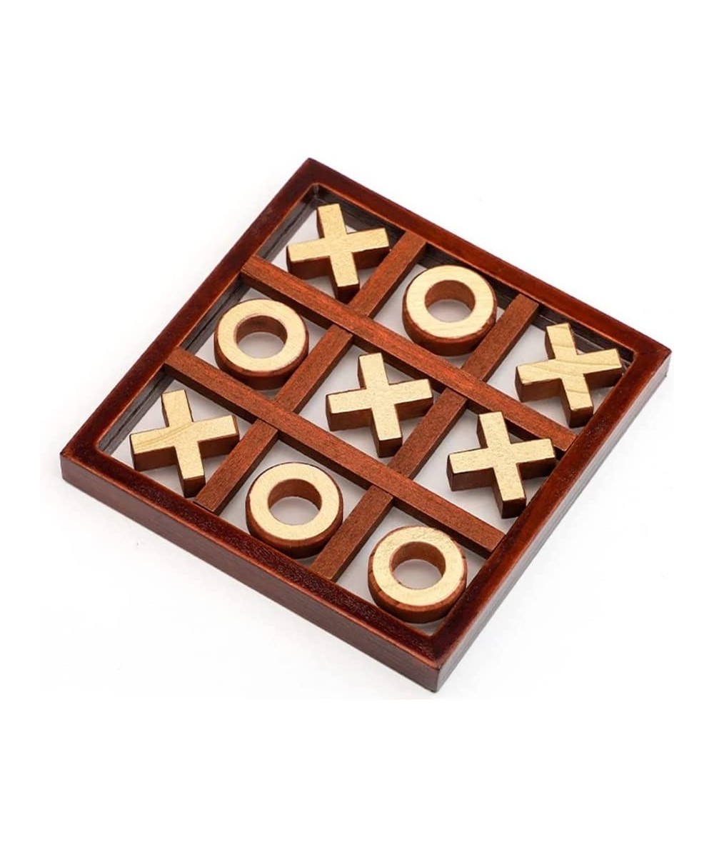 Tic Tac Toe Board Game Small Wooden Tic Tac Toe Family Game Table Toy Handmade Solid Two-Player Parent-Child Interactive Boar...