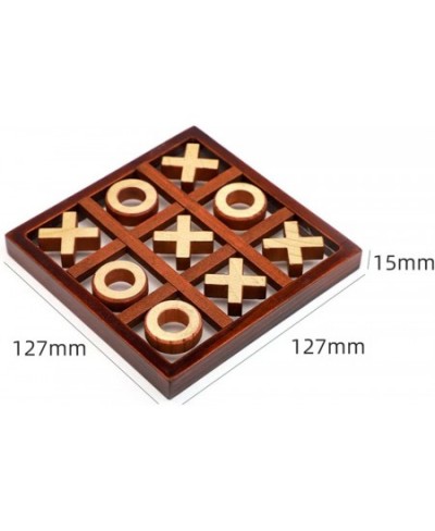 Tic Tac Toe Board Game Small Wooden Tic Tac Toe Family Game Table Toy Handmade Solid Two-Player Parent-Child Interactive Boar...