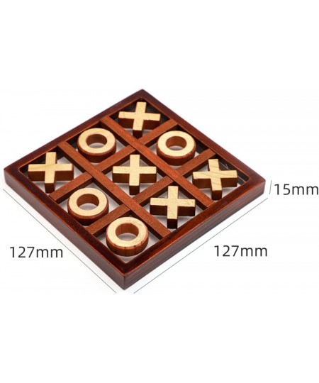 Tic Tac Toe Board Game Small Wooden Tic Tac Toe Family Game Table Toy Handmade Solid Two-Player Parent-Child Interactive Boar...