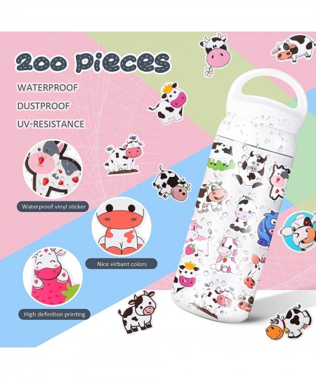 Cute Cow Stickers for Water Bottles Kawaii Cartoon Animal Stickers for Hydro Flask Scrapbook Laptop Skateboard Car Waterproof...