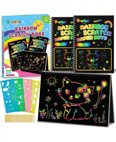 3 Pack Scratch Paper Notebook Crafts for Kids Age 3 4 5 6 7 8 9 10 Years Old Rainbow Magic Scratch Art for Girls Ideal Birthd...