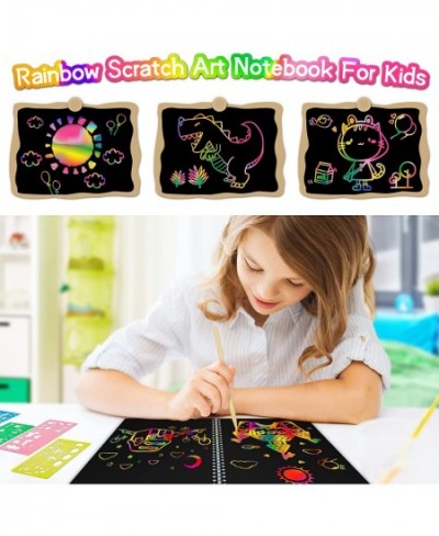 3 Pack Scratch Paper Notebook Crafts for Kids Age 3 4 5 6 7 8 9 10 Years Old Rainbow Magic Scratch Art for Girls Ideal Birthd...