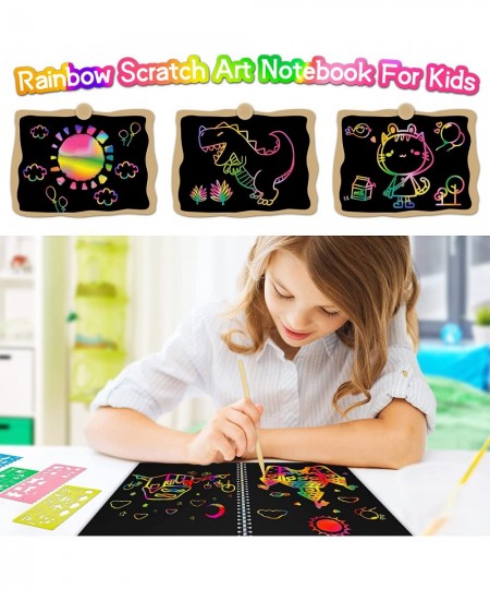 3 Pack Scratch Paper Notebook Crafts for Kids Age 3 4 5 6 7 8 9 10 Years Old Rainbow Magic Scratch Art for Girls Ideal Birthd...