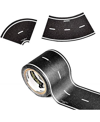 PlayTape Road Tape and Curves for Toy Cars - 1 Roll of 30'x2 Black Road (30 ft. Long x 2 in. Wide) + 1 Roll of 36 Curves $27....