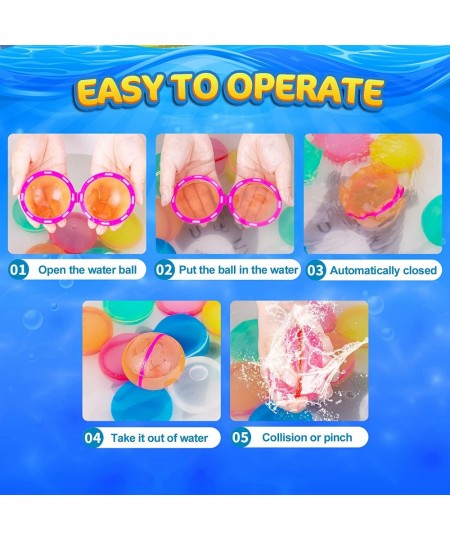 Reusable Water Balloons Quick Fill Self Sealing Water balls Latex-Free Silicone Soft Water Bombs for Kids Adults Water Games ...