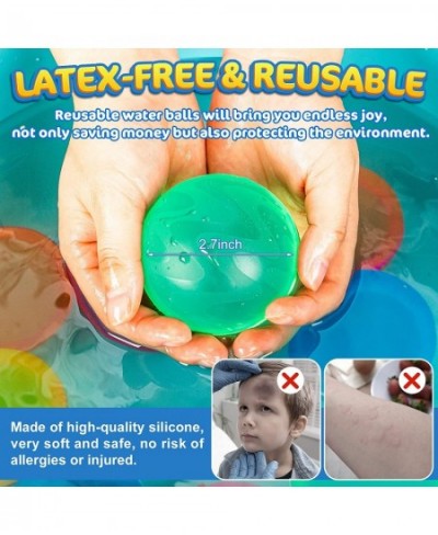 Reusable Water Balloons Quick Fill Self Sealing Water balls Latex-Free Silicone Soft Water Bombs for Kids Adults Water Games ...