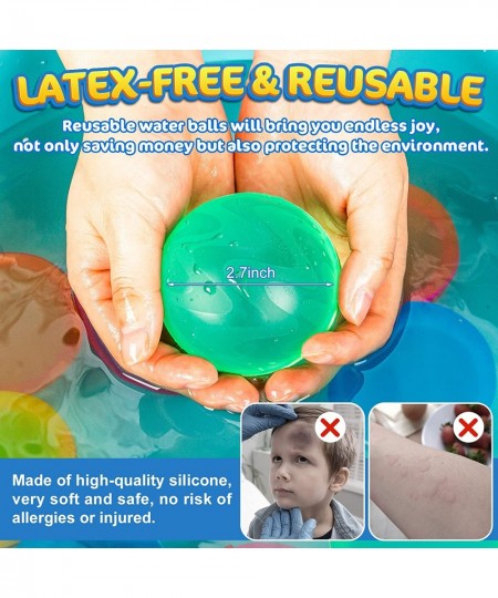 Reusable Water Balloons Quick Fill Self Sealing Water balls Latex-Free Silicone Soft Water Bombs for Kids Adults Water Games ...