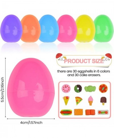 30PCS Easter Eggs Filled with Prefilled 30PCS Erasers Easter Surprise Filled Eggs Toys Party Favors Set for Kids Easter Hunt ...