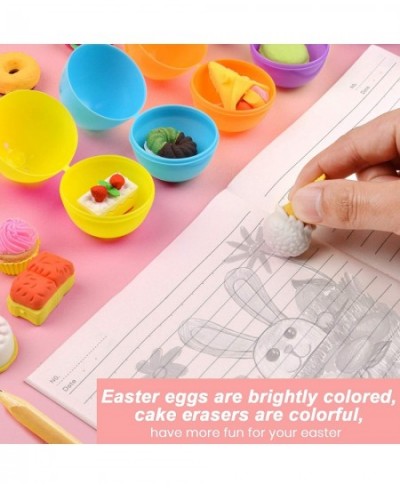 30PCS Easter Eggs Filled with Prefilled 30PCS Erasers Easter Surprise Filled Eggs Toys Party Favors Set for Kids Easter Hunt ...