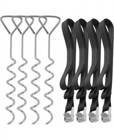 Set of 4 Trampoline Stakes Heavy Duty Trampoline Parts Corkscrew Shape Steel Stakes Anchor Kit for Trampolines $32.99 - Tramp...