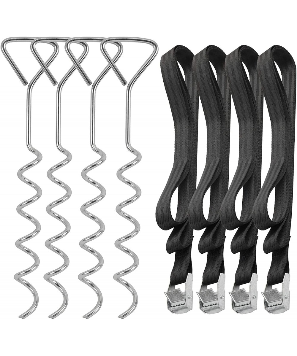 Set of 4 Trampoline Stakes Heavy Duty Trampoline Parts Corkscrew Shape Steel Stakes Anchor Kit for Trampolines $32.99 - Tramp...