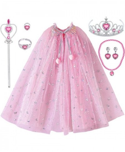 8Pcs Princess Cape Set Girls Princess Party Cosplay Cloak with Tiara Crown Wand for Little Girls Dress up Pretend Play $26.90...