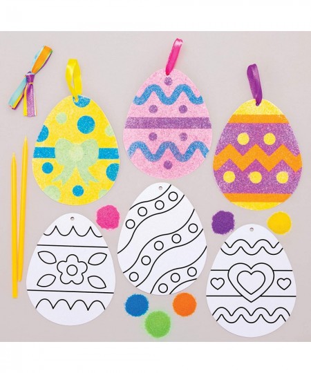 AT421 Easter Egg Sand Art Decorations - Pack of 6 for Children to Decorate and Display Ideal Kids Arts and Crafts Project $16...