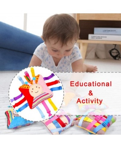 Sensory Pillow Toys for Toddlers Activity Learning Fine Motor Skill Travel Toy with Buckle for Baby Kid Children Built-in Bel...