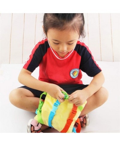 Sensory Pillow Toys for Toddlers Activity Learning Fine Motor Skill Travel Toy with Buckle for Baby Kid Children Built-in Bel...