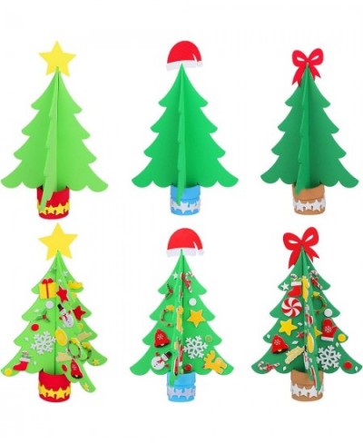 15 Kits DIY Christmas Tree Foam Craft Kits 3D Christmas Tree Foam Combination Stickers for Holiday Making Creative Christmas ...