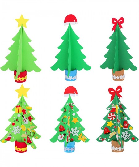 15 Kits DIY Christmas Tree Foam Craft Kits 3D Christmas Tree Foam Combination Stickers for Holiday Making Creative Christmas ...