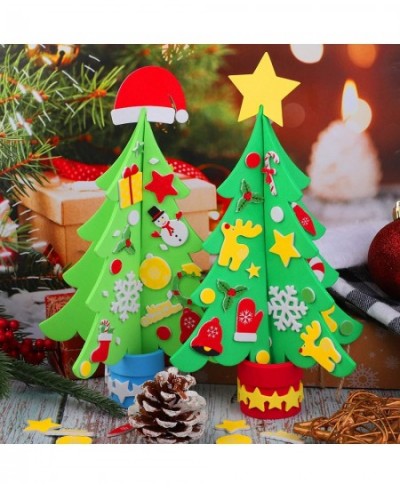 15 Kits DIY Christmas Tree Foam Craft Kits 3D Christmas Tree Foam Combination Stickers for Holiday Making Creative Christmas ...