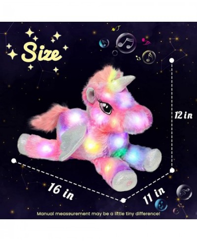 Colorful LED Musical Stuffed Unicorn Light up Singing Plush Toy Adjustable Volume Lullaby Animated Soothe Birthday Festival f...