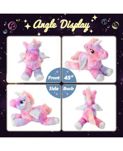 Colorful LED Musical Stuffed Unicorn Light up Singing Plush Toy Adjustable Volume Lullaby Animated Soothe Birthday Festival f...