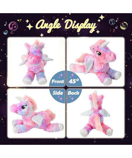 Colorful LED Musical Stuffed Unicorn Light up Singing Plush Toy Adjustable Volume Lullaby Animated Soothe Birthday Festival f...