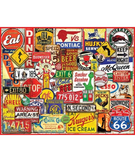 Puzzles Great Old Signs 1000 Pieces Jigsaw Puzzle $34.95 - Jigsaw Puzzles